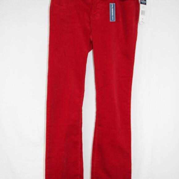 Chaps Women's Dark Tart Red Corduroy Pants, Size 8P, Slimming Fit NEW - Picture 2 of 10